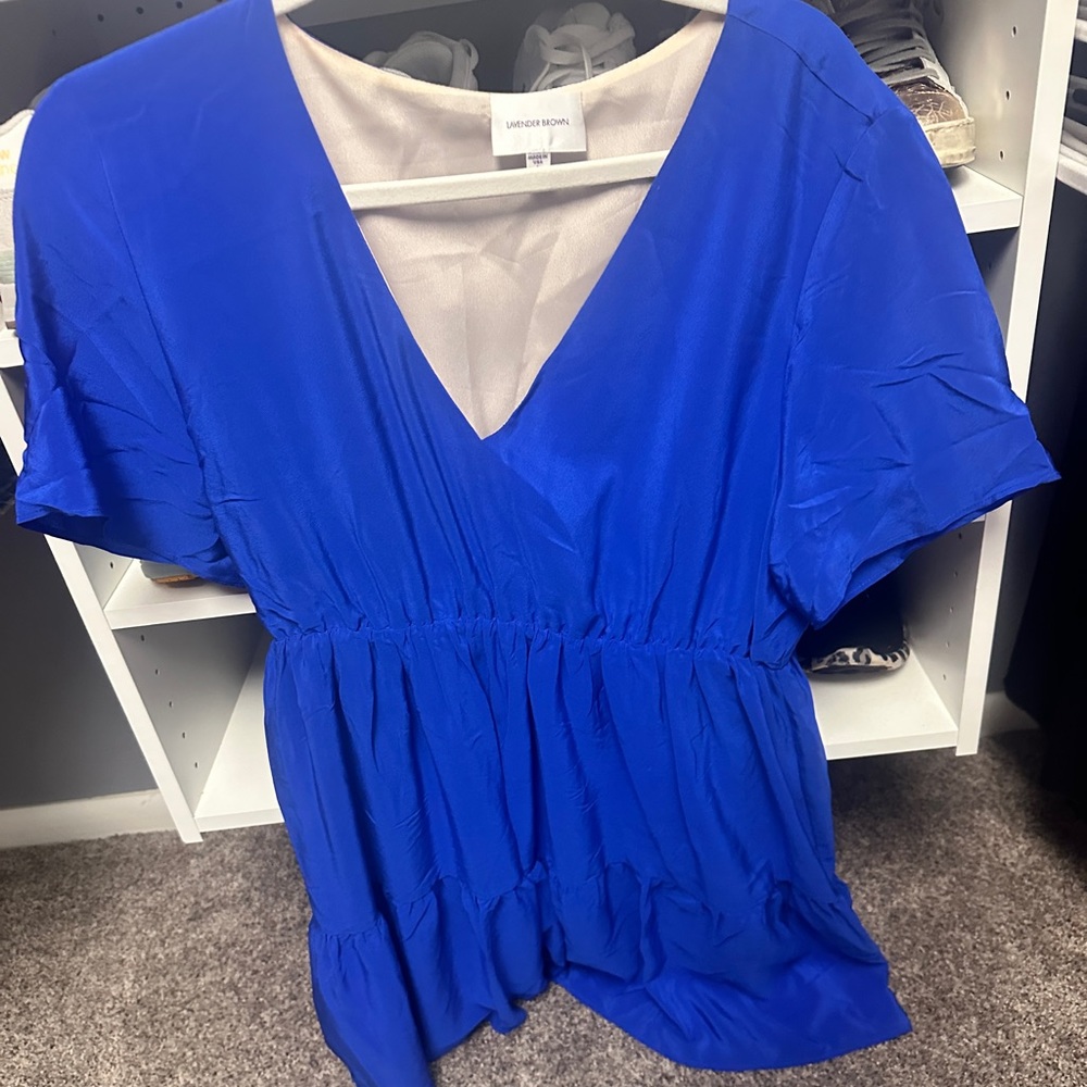 Lavender brown silk dress